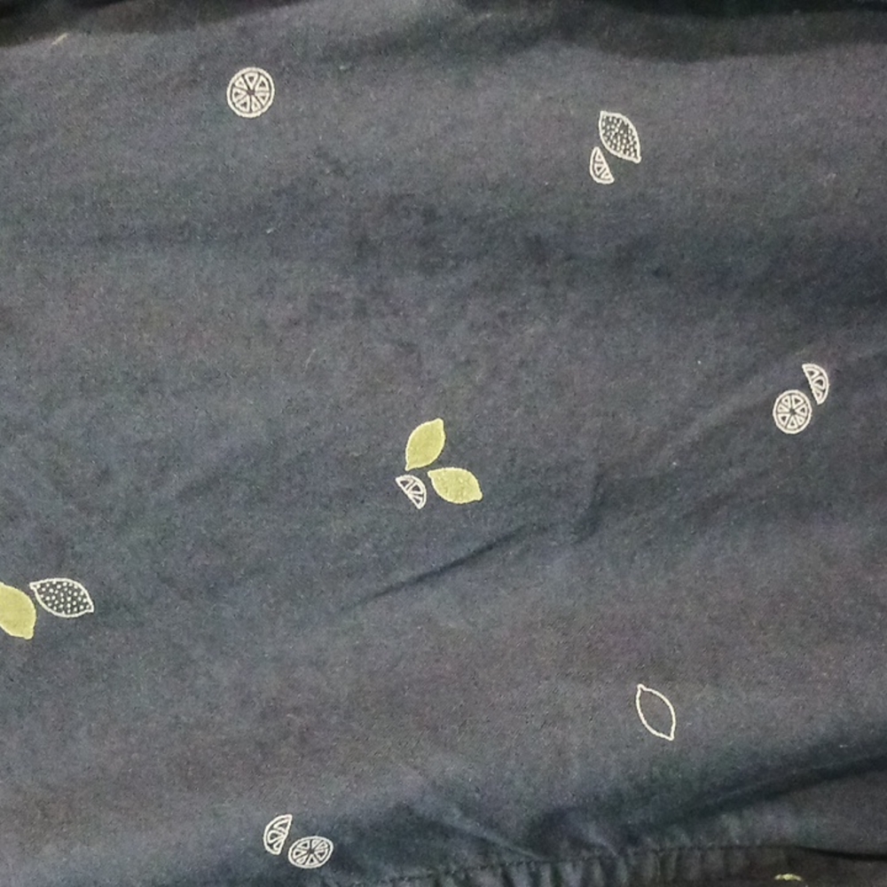 Frank and Oak cotton button down - navy blue w lemons - Med - Picture 4 of 6